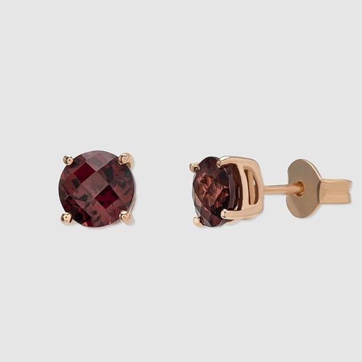 Pendientes Black & White de oro con granate